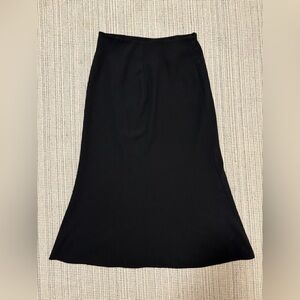 Zara black polyester four panel midi skirt